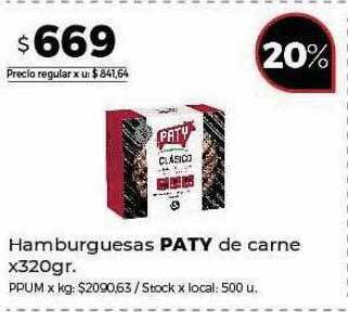 Disco Hamburguesas paty de carne oferta