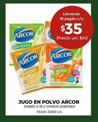 Super MAMI Jugo en polvo arcor sobre varios sabores oferta