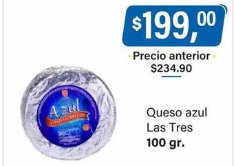 Supermercados Damesco Queso azul las tres oferta