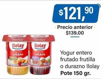 Supermercados Damesco Yogur entero frutado frutilla o durazno ilolay oferta
