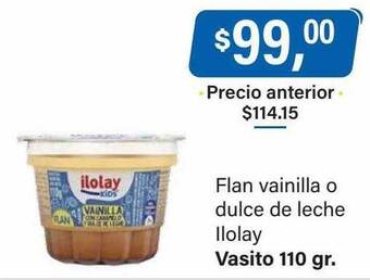 Supermercados Damesco Flan vainilla o dulce de leche ilolay oferta