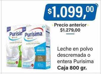 Supermercados Damesco Leche en polvo descremada o entera purisima oferta