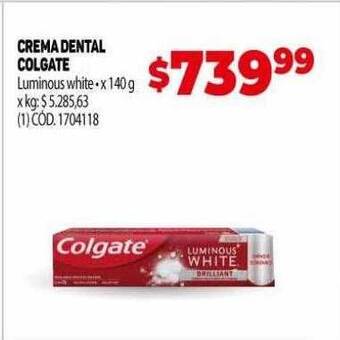 Makro Crema dental colgate luminous white oferta