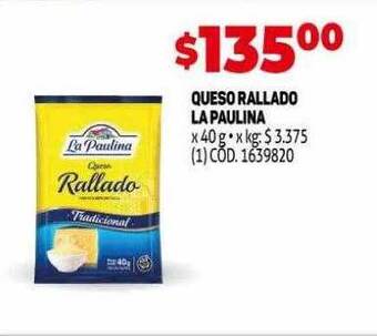 Makro Queso rallado la paulina oferta