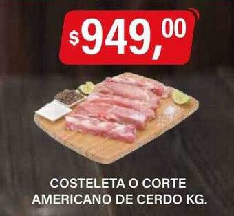 Supermercados Damesco Costeleta o corte americano de cerdo oferta