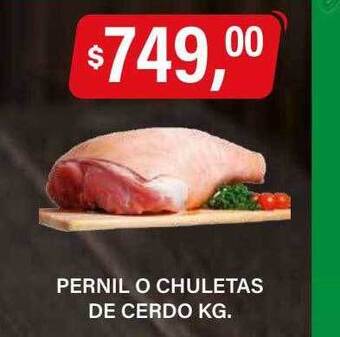 Supermercados Damesco Pernil o chuletas de cerdo oferta