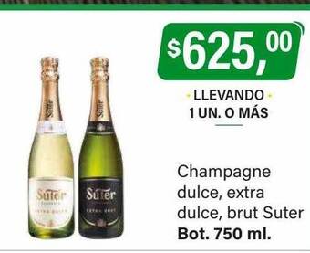 Supermercados Damesco Champagne dulce, extra dulce, brut suter oferta
