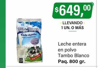Supermercados Damesco Leche entera en polvo tambo blanco oferta