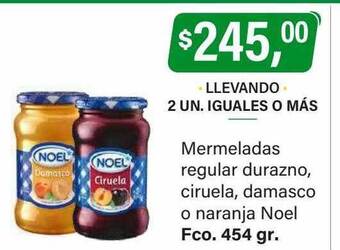 Supermercados Damesco Mermeladas regular durazno, ciruela, damasco o naranja noel oferta