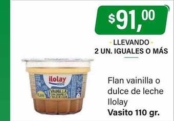 Supermercados Damesco Flan vainilla o dulce de leche ilolay oferta