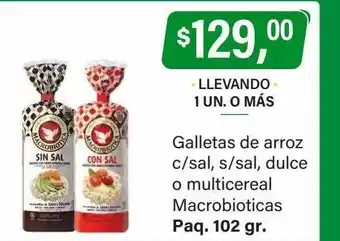 Supermercados Damesco Galletas de arroz c-sal, dulce o multicereal oferta