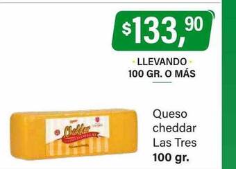 Supermercados Damesco Queso cheddar las tres oferta