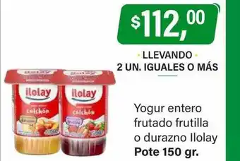 Supermercados Damesco Yogur entero frutado frutilla o durazno ilolay oferta