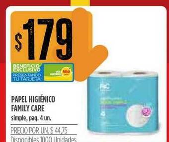 Supermercados Vea Papel Higiénico Family Care oferta