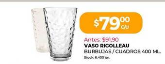 Supermercados Tadicor Vaso Rigolleau Burbujas Cuadros 400 Ml oferta