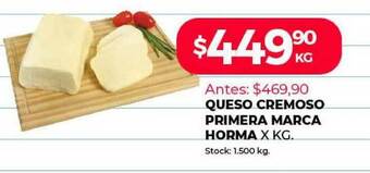 Supermercados Tadicor Queso Cremoso Primera Marca Horma oferta