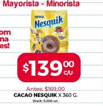 Supermercados Tadicor Cacao Nesquik oferta