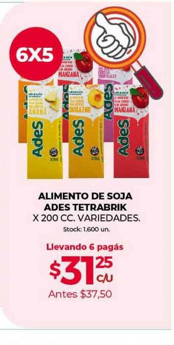 Supermercados Tadicor Alimento De Soja Ades Tetrabrik oferta