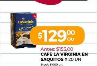 Supermercados Tadicor Café La Virginia En Saquitos oferta