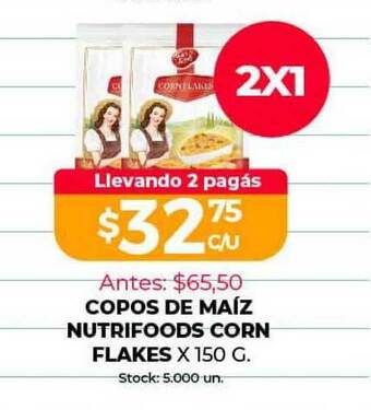 Supermercados Tadicor Copos De Maíz Nutrifoods Corn Flakes oferta