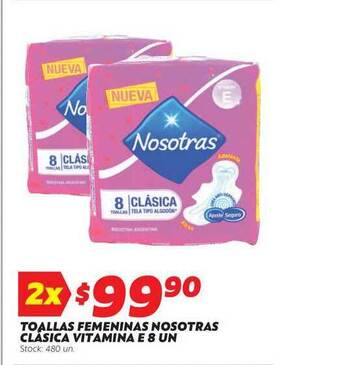 Ferniplast Toallas Femeninas Nosotras Clásica Vitamina E oferta