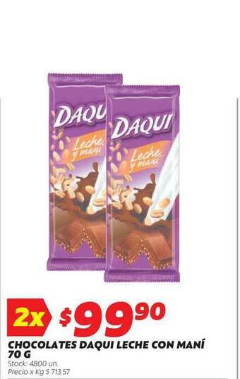 Ferniplast Chocolates Daqui Leche Con Maní oferta