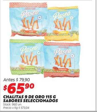 Ferniplast Chalitas 9 De Oro Sabores Seleccionados oferta