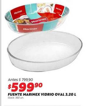 Ferniplast Fuente Marinex Vidrio Oval 3.20 L oferta