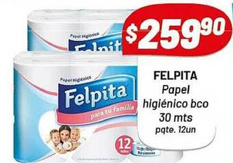 Almacor Felpita Papel Higiénico Bco 30mts oferta