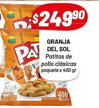 Almacor Granja Del Sol Patitas De Pollo Clásicas x 400gr oferta