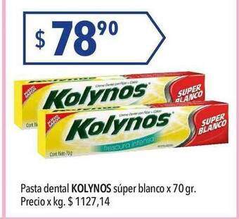 Hergo Pasta Dental Kolynos Súper Blanco x 70gr oferta