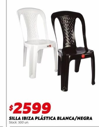 Silla Ibiza Plastica Blanca/Negra
