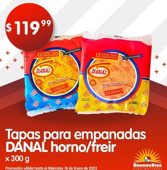 Supermercados Buenos Días Tapas Para Empanadas Danal Horno/Freir x 300g oferta