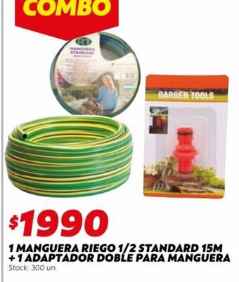 Ferniplast 1 Manguera Riego 1/2 Standard 15m +1 Adaptador doble Para Manguera oferta