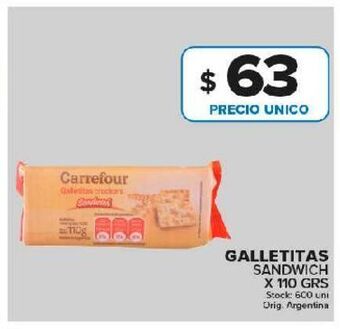 Carrefour Maxi Galletas sandwich 110g oferta