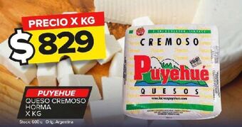 Carrefour Maxi Queso cremoso puyehué horma x kg oferta