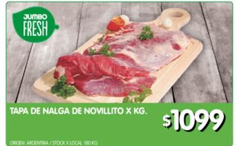 Jumbo Tapa de nalga de novillito x kg oferta