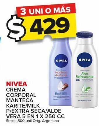 Carrefour Maxi Crema corporal nivea x 250cc oferta