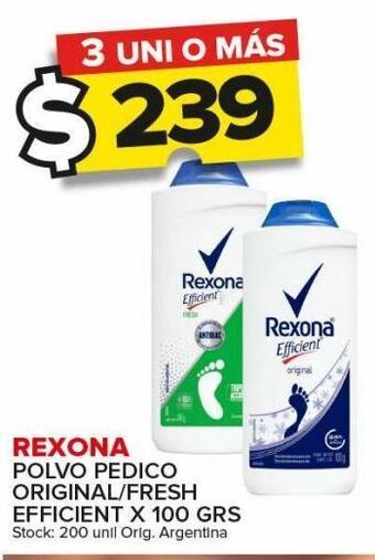 Carrefour Maxi Polvo pedico rexona x 100g oferta