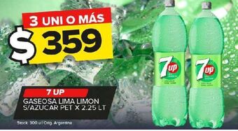 Carrefour Maxi Gaseosa 7up lima limón s/azúcar pet 2,25l oferta