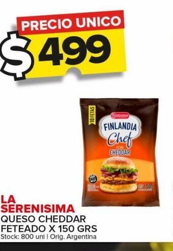 Carrefour Maxi Queso cheddar la serenísima x 150g oferta
