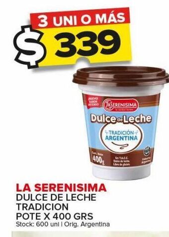 Carrefour Maxi Dulce de leche la serenísima x 400g oferta