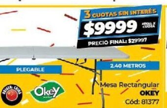 Diarco Mesa Rectangular Okay oferta