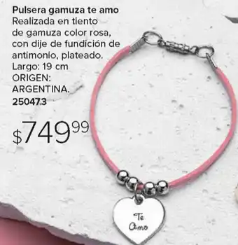 Pulsera Gamuza te Amo