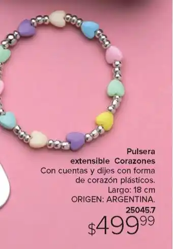 Tsu Cosméticos Pulsera Extensible Corazones oferta