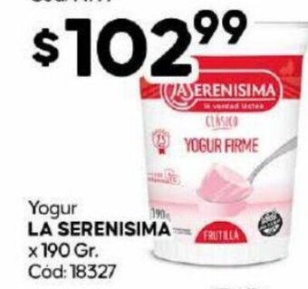 Diarco Yogur La Serenisima x 190 gr oferta