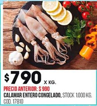 Coto Calamar Entero Congelado oferta