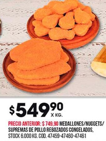 Coto Medallones/ Nuggets/ Supremas De Pollo Rebozados Congelados oferta