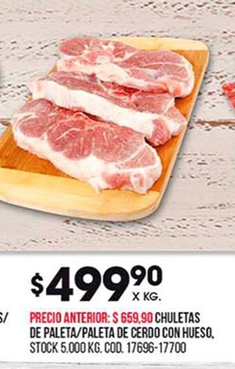 Coto Chuletas De Paleta/ Paleta De Cerdo Con Hueso oferta