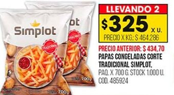 Coto Papas Congeladas Corte Tradicional Simplot oferta
